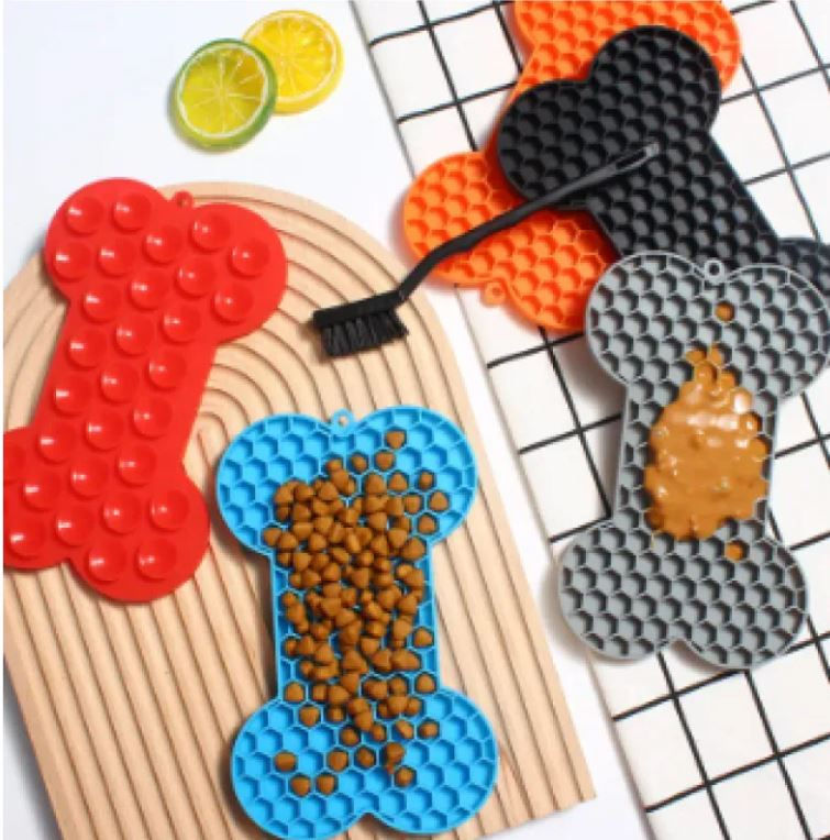 Bone Silicone Licking Dog Slow Food Mat