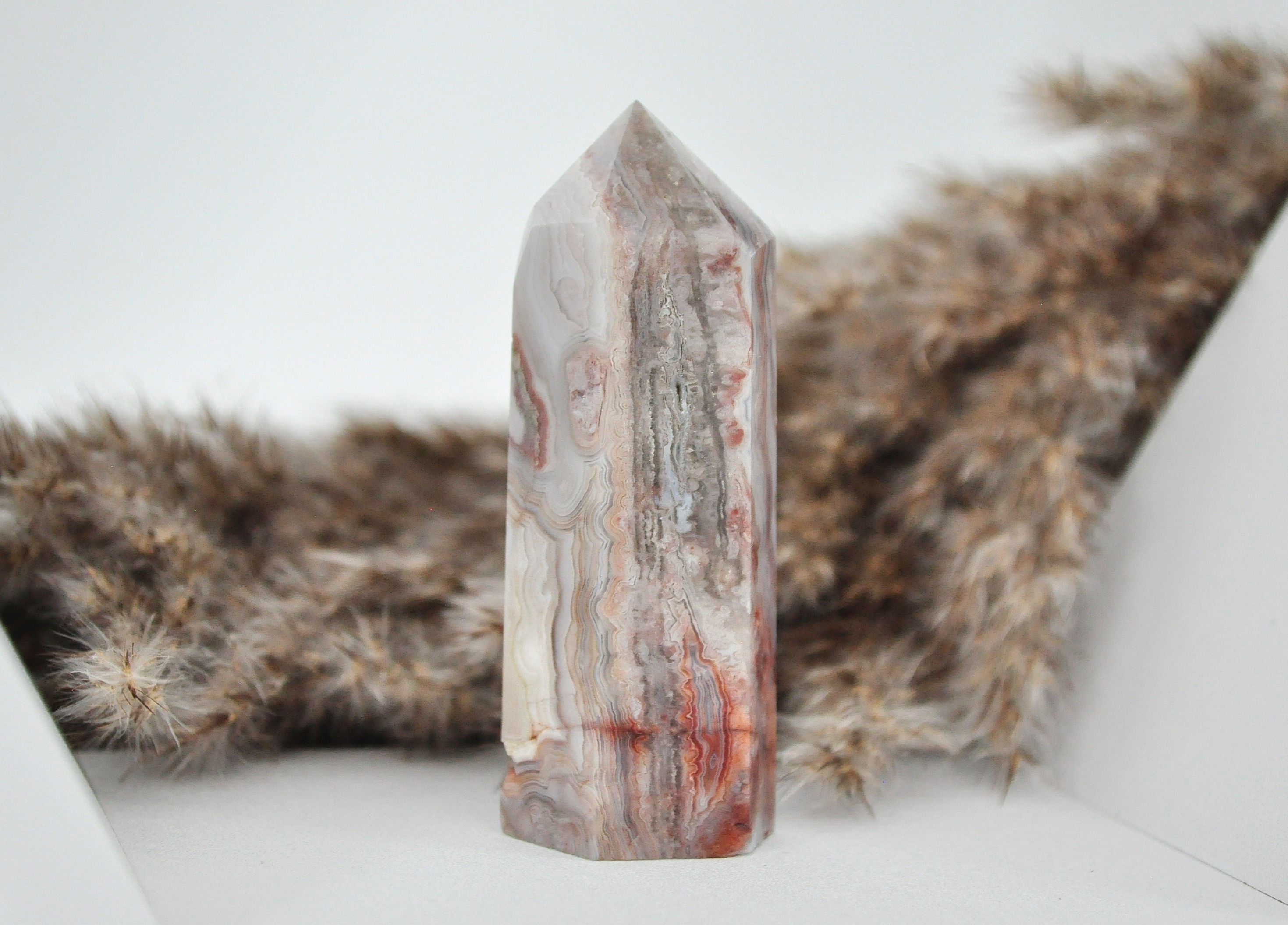 Crazy Lace Agate (Mexican Agate) Crystal Tower