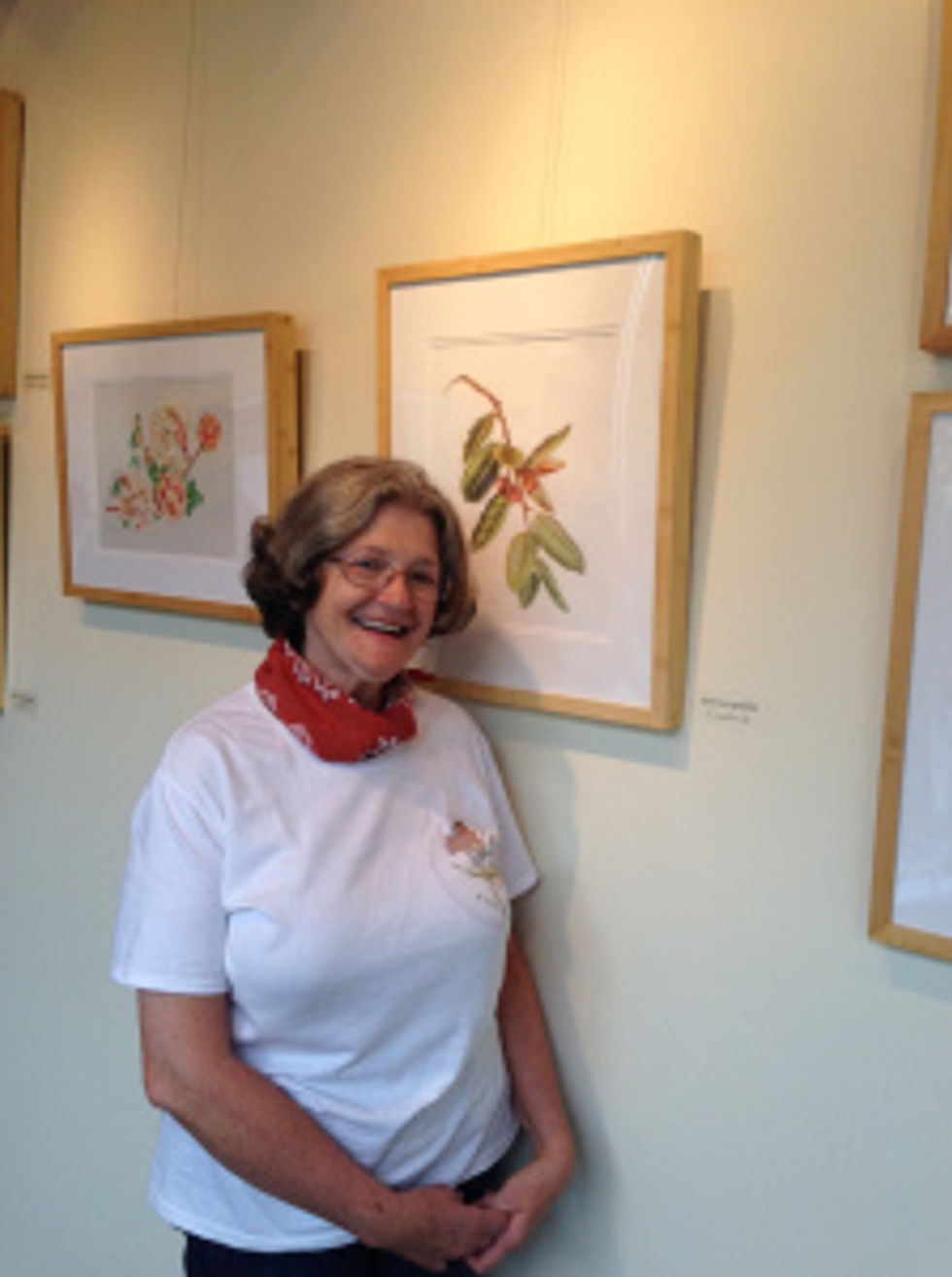 Estelle DeRidder with her artwork in the exhibition. Photo by Clara Josephs, © 2015, all rights reserved.