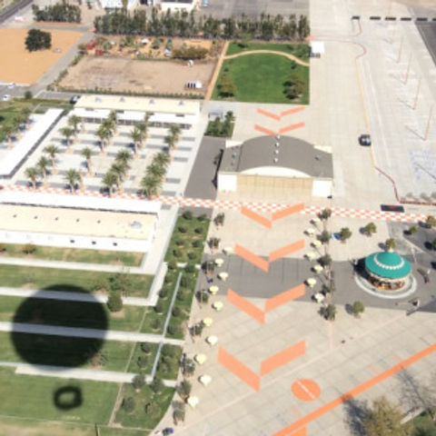 Joan and John Keesey took the Great Park Hot Air Balloon Ride the day they dropped off Joan's artwork. This is their report and picture from the Hot Air Balloon. Honorary BAGSC member John wrote, "The art galleries are just above the balloon shadow with the palms in between. I think your show is going to be in the one closest to the balloon shadow, but what do I know."