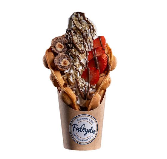 Bubble Waffel mit Rocher Schokolade bei Faleyda Frankfurt