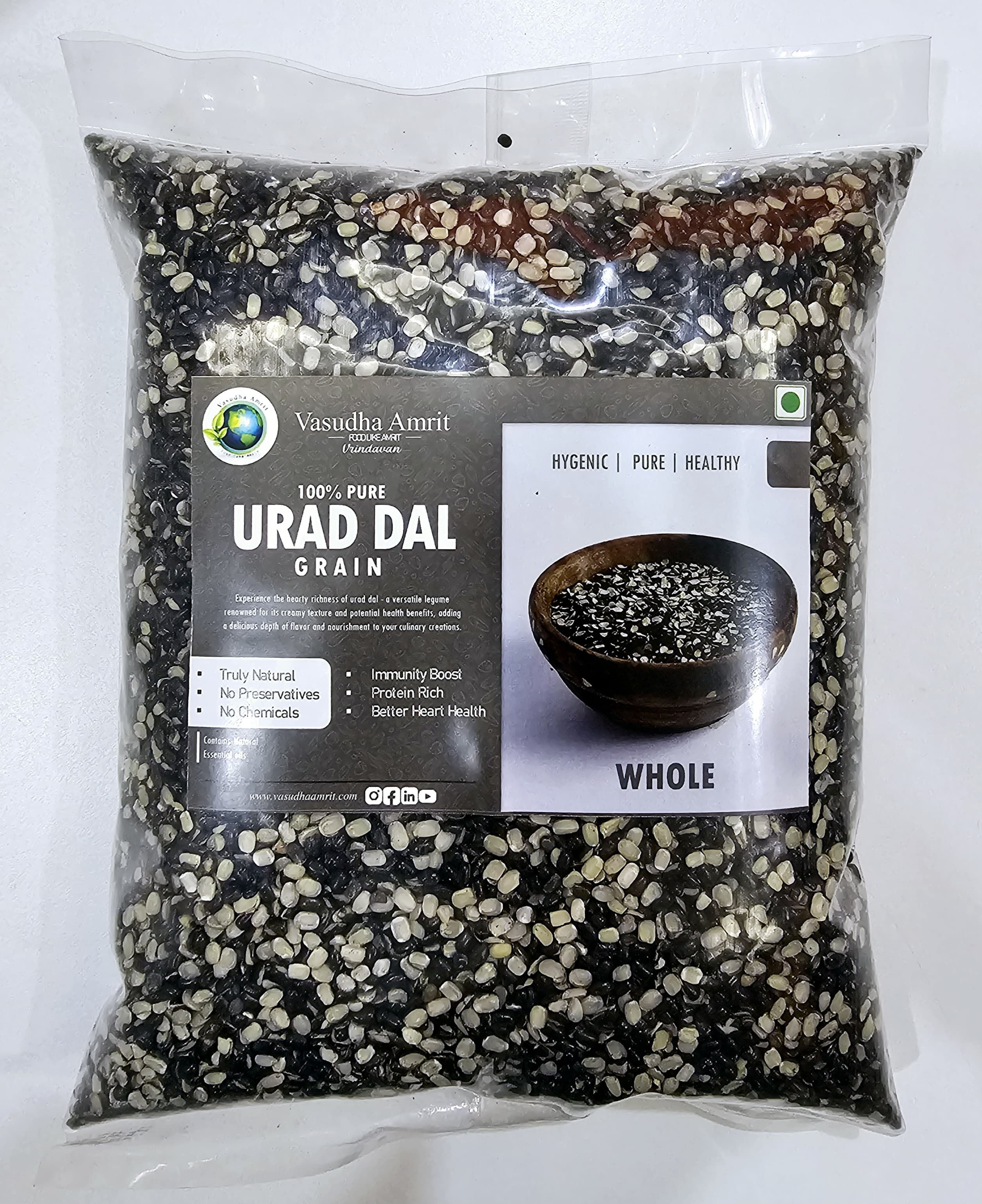Vasudha Amrit Urad Chilka Dal - 500 Grm.