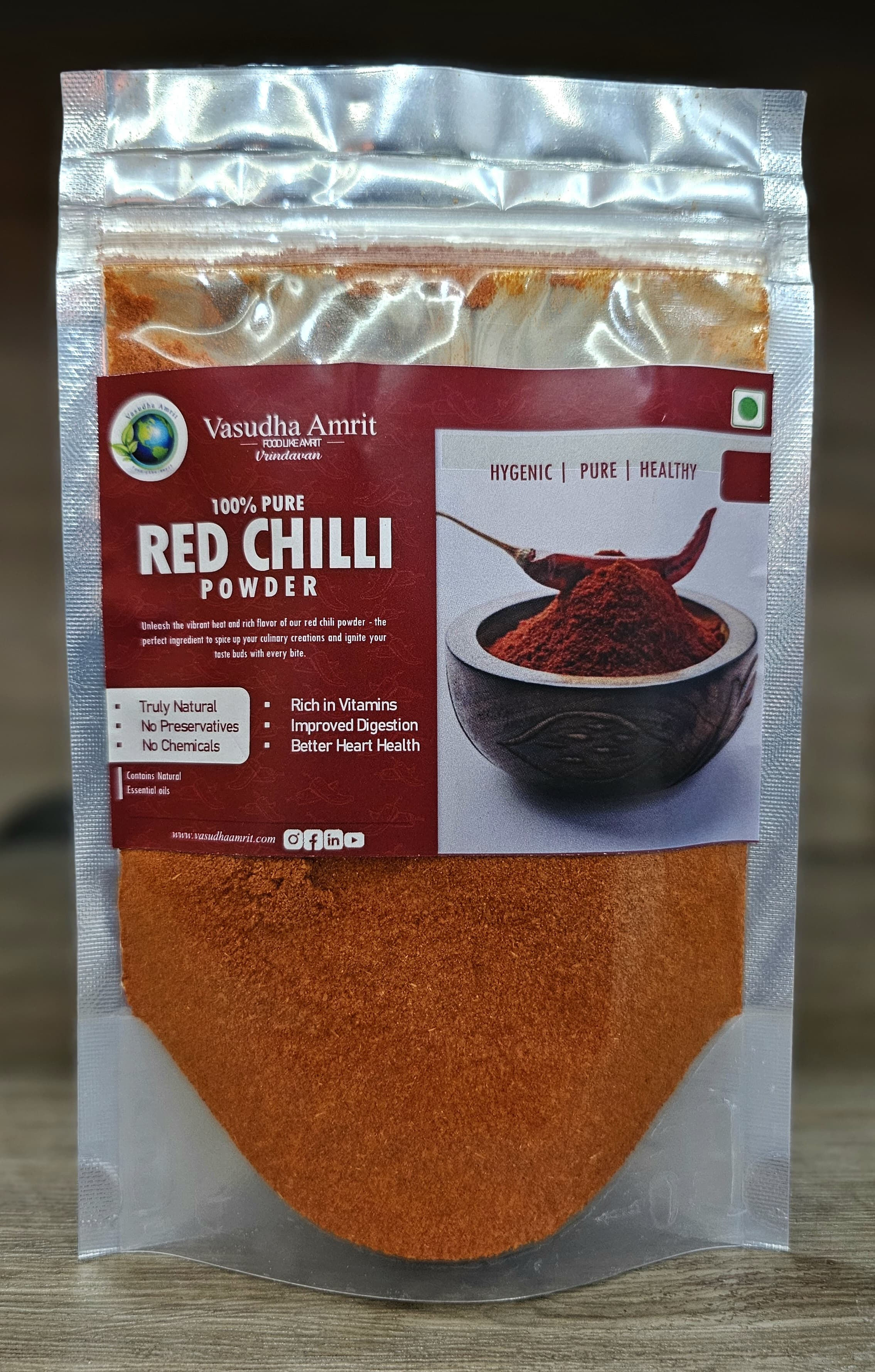 Vasudha Amrit Red Chili Powder/Laal Mirch - 100 grams
