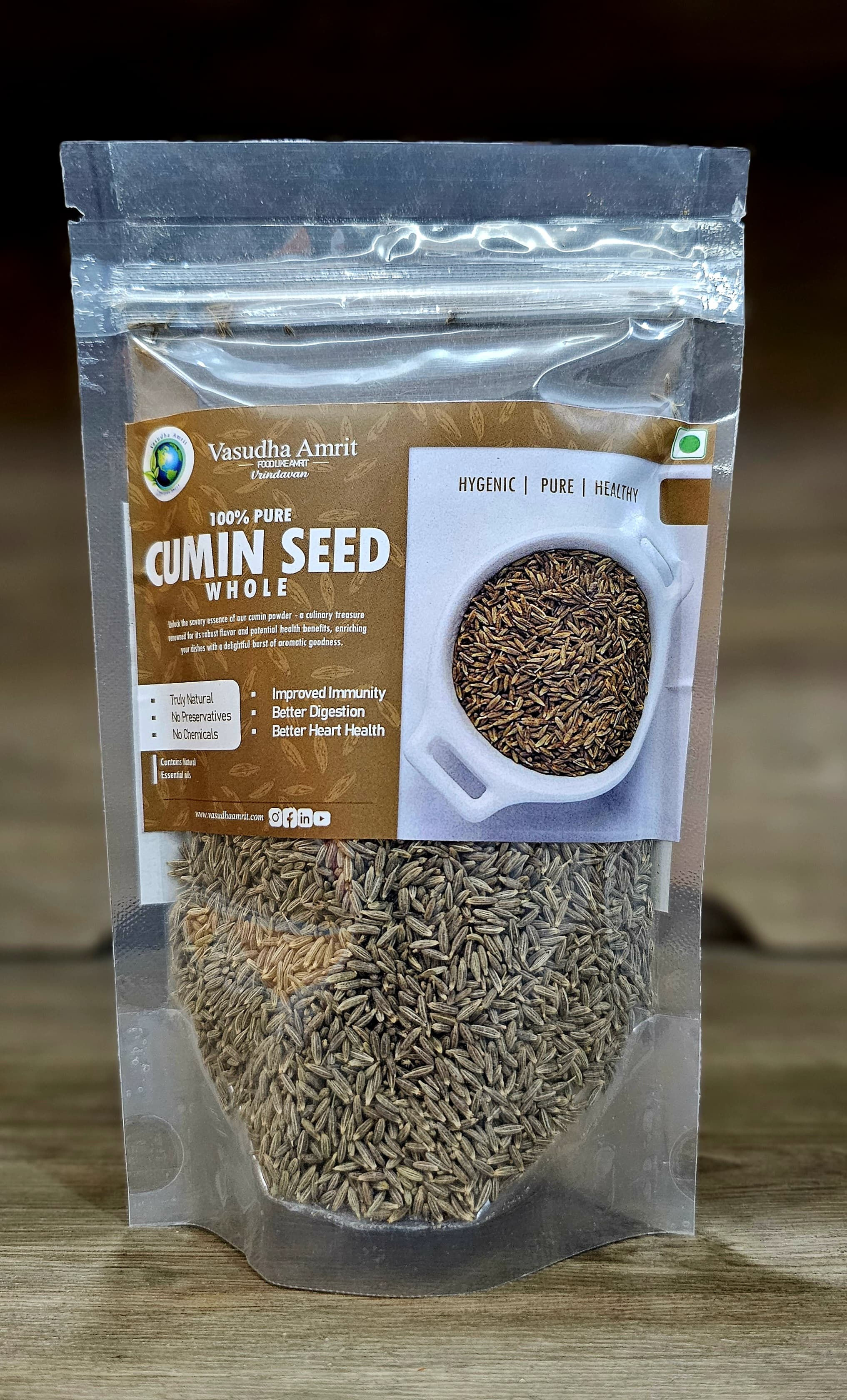 Vasudha Amrit Cumin Seeds/Jeera - 500 grams