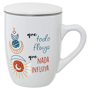 Mug Infusión de Cerámica "Que todo fluya, que nada influya" 375 ml.