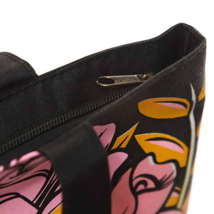 Miniatura: Bolso de Algodón con Forro y Cremallera - Calavera y Rosas