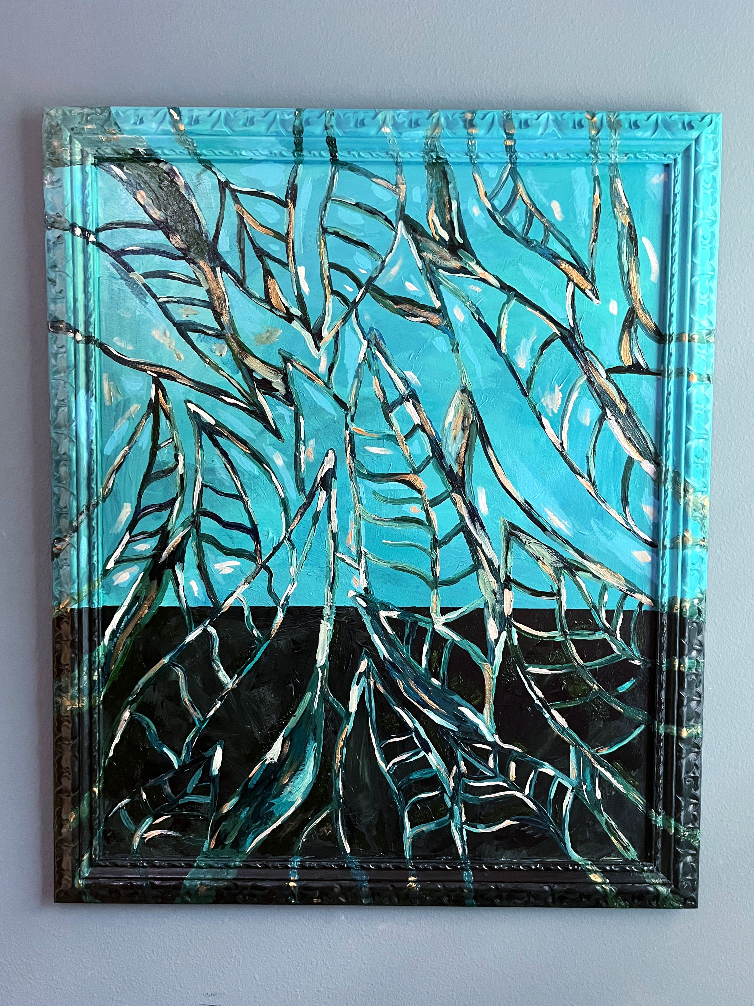 Leaves with Gold Detail 