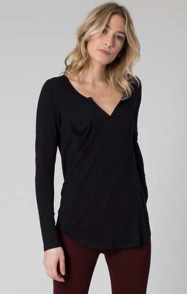 Z SUPPLY The Pocket L/S Henley | Black