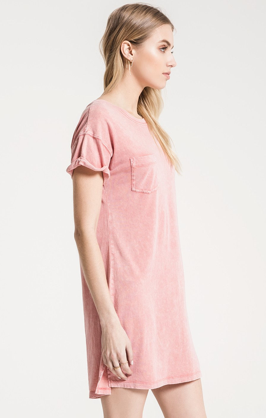 Thumbnail: Z SUPPLY The Washed Cotton T-Shirt Dress- Mineral Red