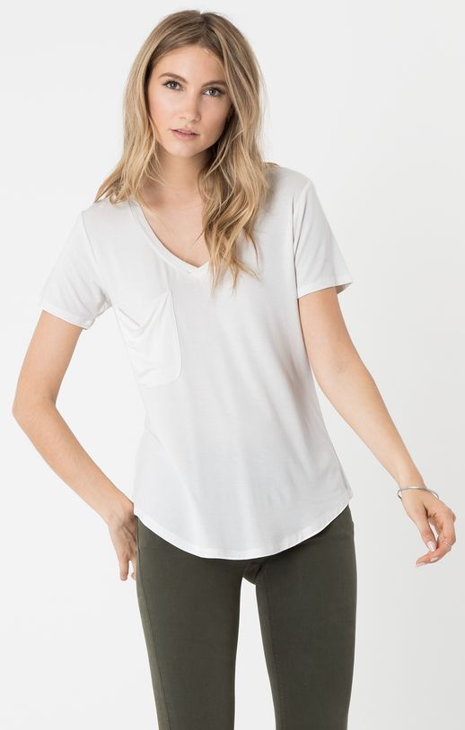 Z SUPPLY Sleek Jersey Pocket Tee | White