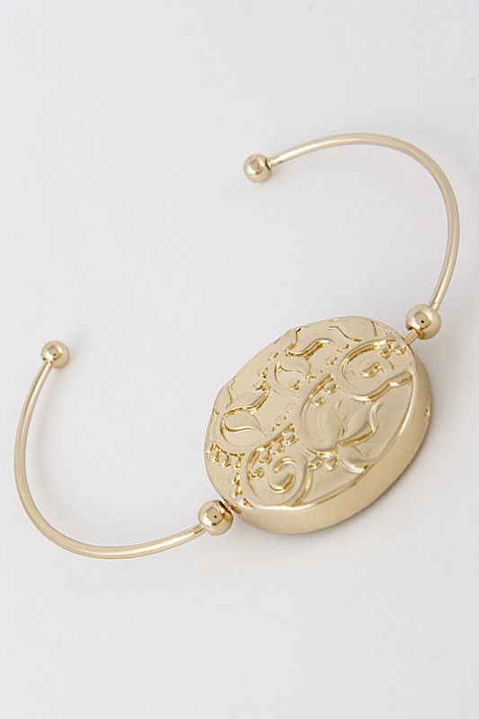 Thumbnail: White Marble Flip Bracelet - Gold/White