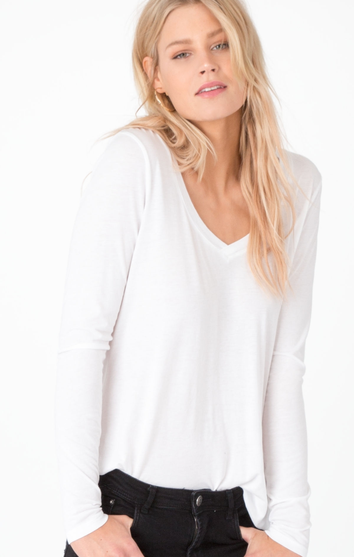 Z SUPPLY The Modal L/S Pocket T-Shirt  | White