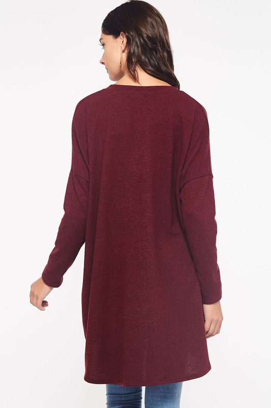 Thumbnail: Bellamie Tunic w/ Pockets- Black, Green, or Burgundy | T2536LS