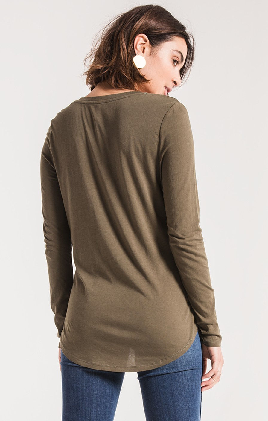Thumbnail: Z Supply L/S Micro Modal Tee - Olive Night