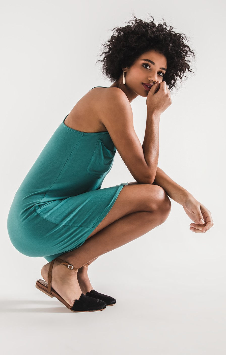 Thumbnail: Z SUPPLY The Pocket Racer Tank Dress | Aqua Bay