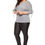 Thumbnail: Dex Plus 3/4 SLV Lace Up Detail Tee- Grey Mix| 1274120