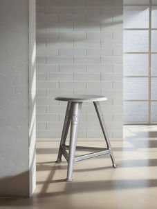 Rowac stool/frame and seat plate, Naked steel