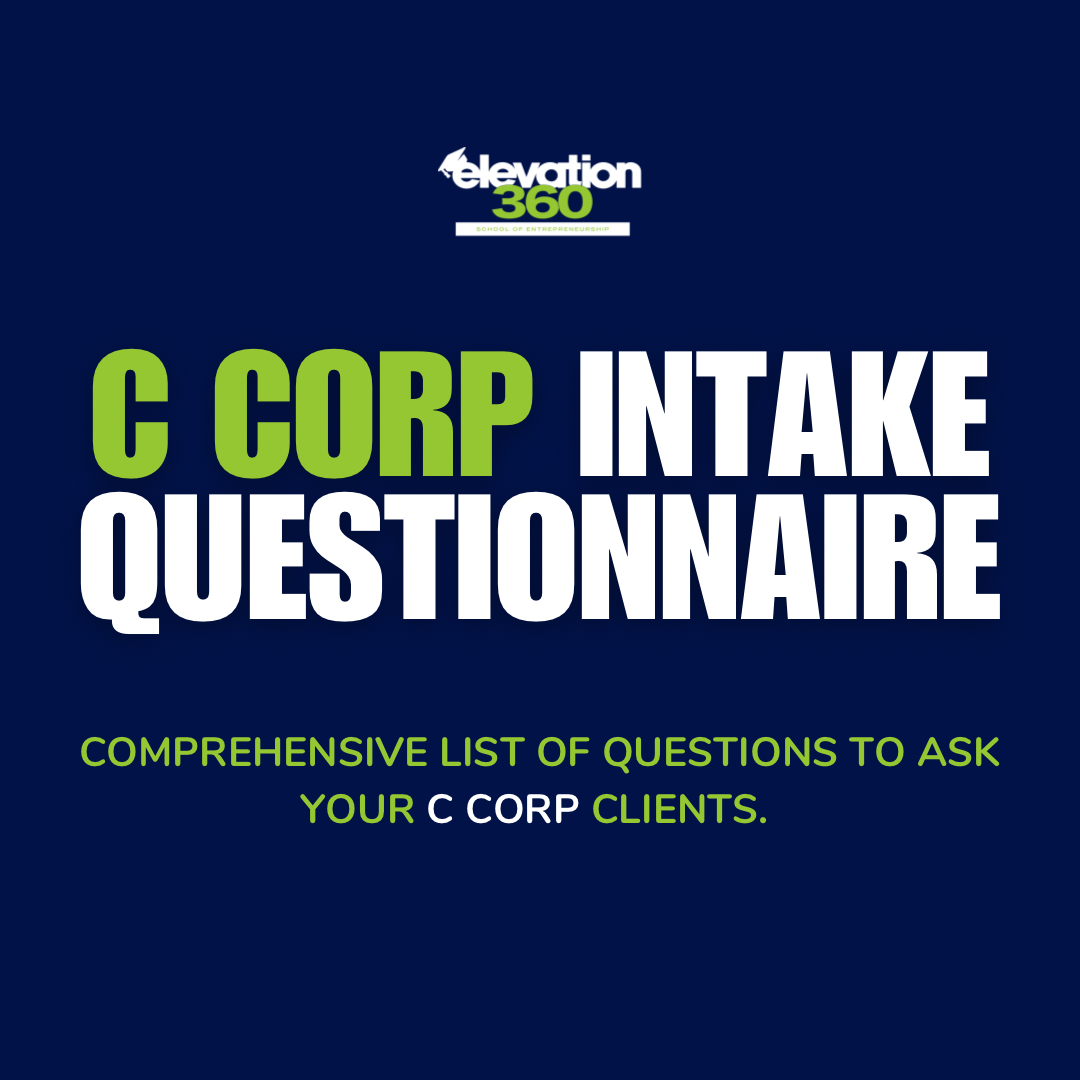 C Corp Intake Questionnaire (Digital Download)