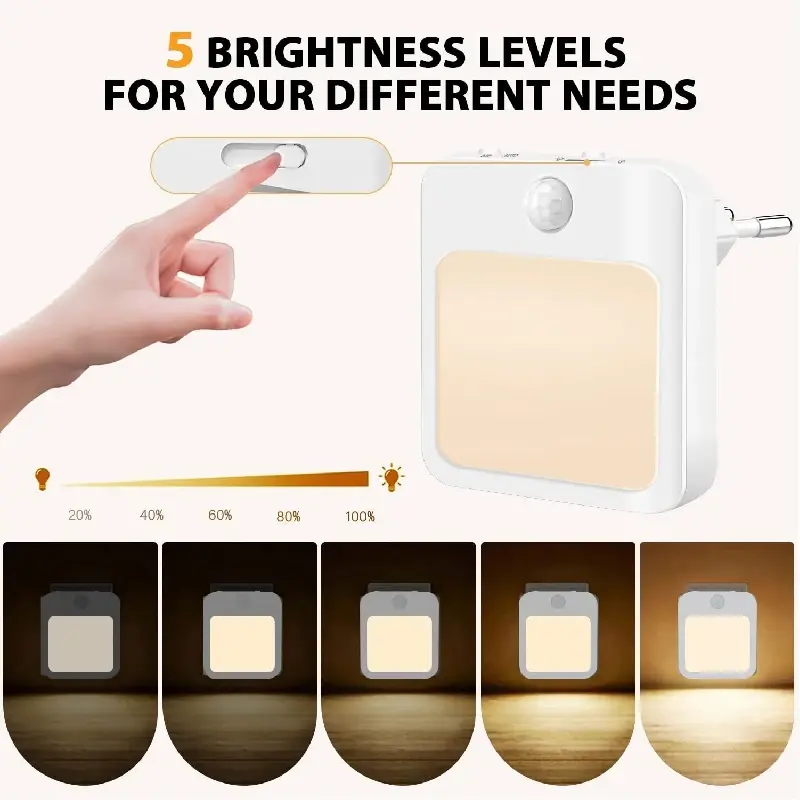 Thumbnail: Night Light Motion Sensor With LED Light EU Plug Lamps Children'S Night Light