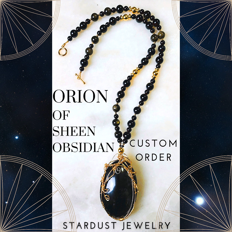 Thumbnail: Orion Of Gold Sheen Obsidian Necklace