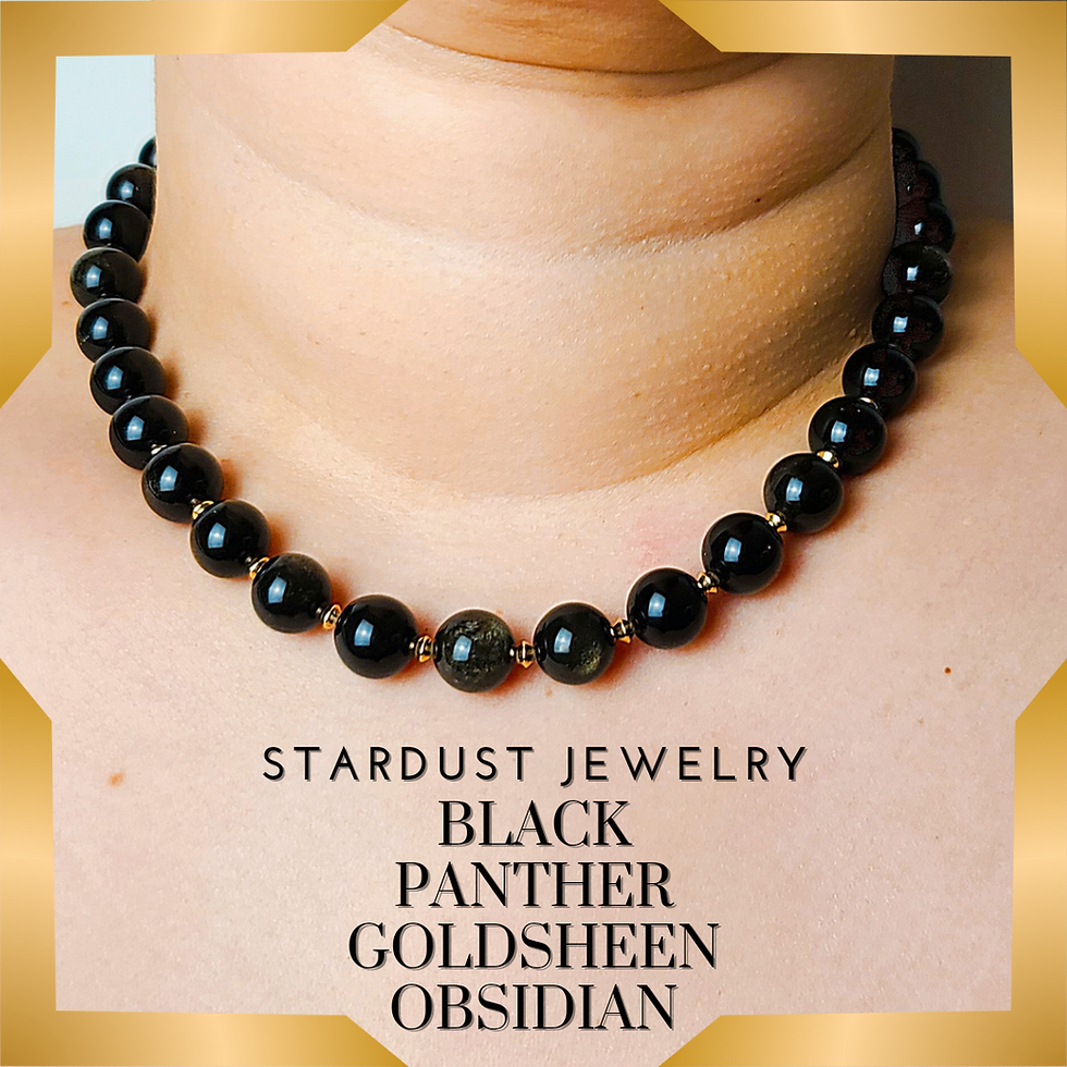 Thumbnail: Black Panther Goldsheen Obsidian Necklace