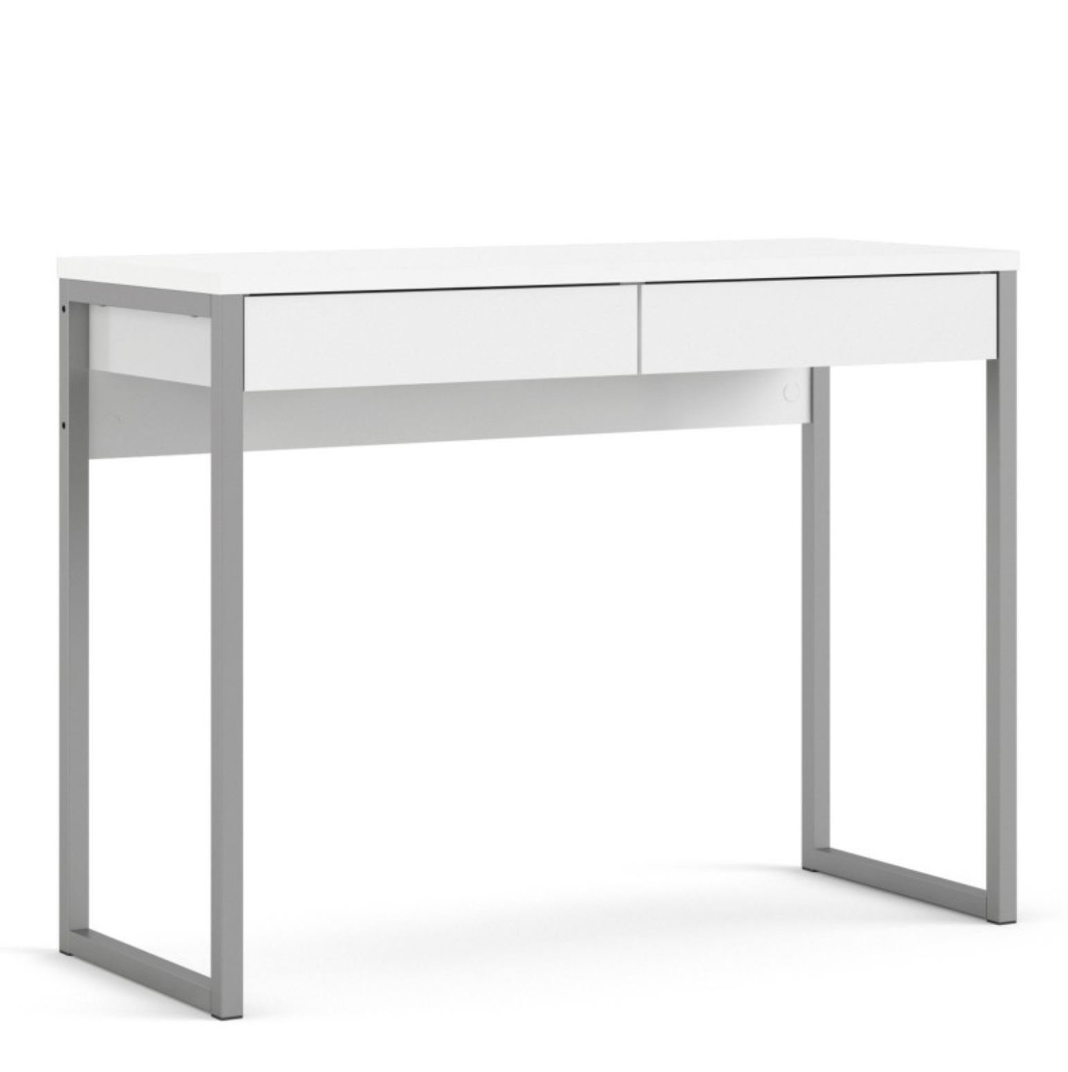 Function Plus Desk 2 Drawers in White High Gloss