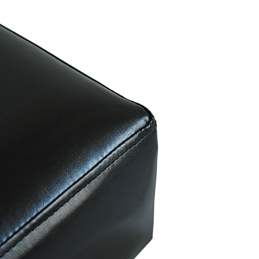 Thumbnail: Footstool Ottoman Foot Rest PU Leather - Black