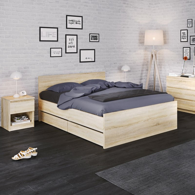 Thumbnail: Naia Euro King Bed (160 x 200) in Oak