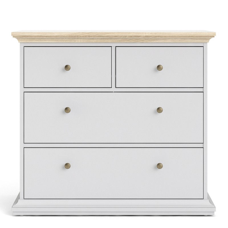 Thumbnail: Paris Chest of 4 Drawers in White and Oak