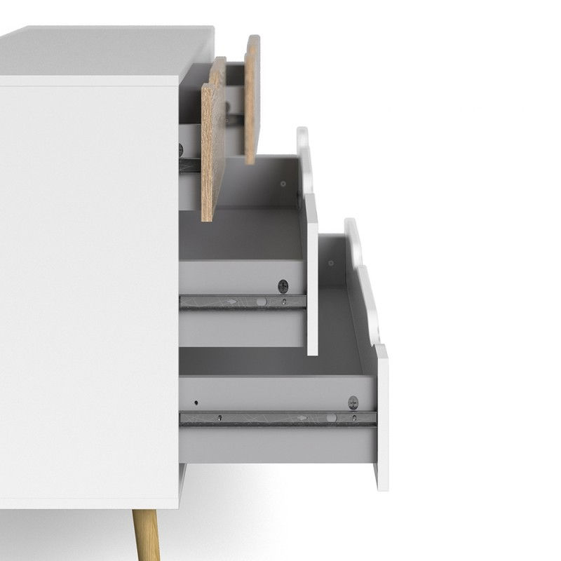 Thumbnail: Oslo Chest of 4 Drawers (2+2) in White and Oak