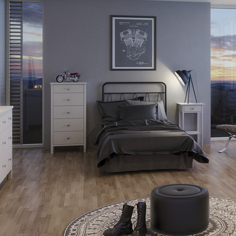 Thumbnail: Tromso 5 Drawer Narrow Chest Off White