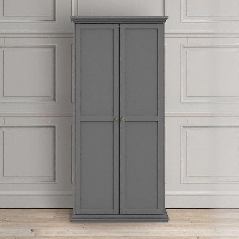 Thumbnail: Paris Wardrobe with 2 Doors in Matt Grey