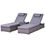 Thumbnail: PE Rattan 2-Seater Outdoor Garden Sun Lounger Set with Side Table - Grey