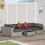 Thumbnail: Outsunny 6 Seater Patio PE Rattan Wicker Sofa Set