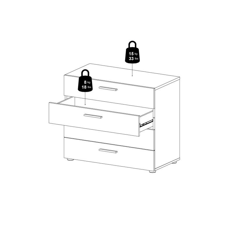 Thumbnail: Pepe Chest of 4 Drawers in White Woodgrain