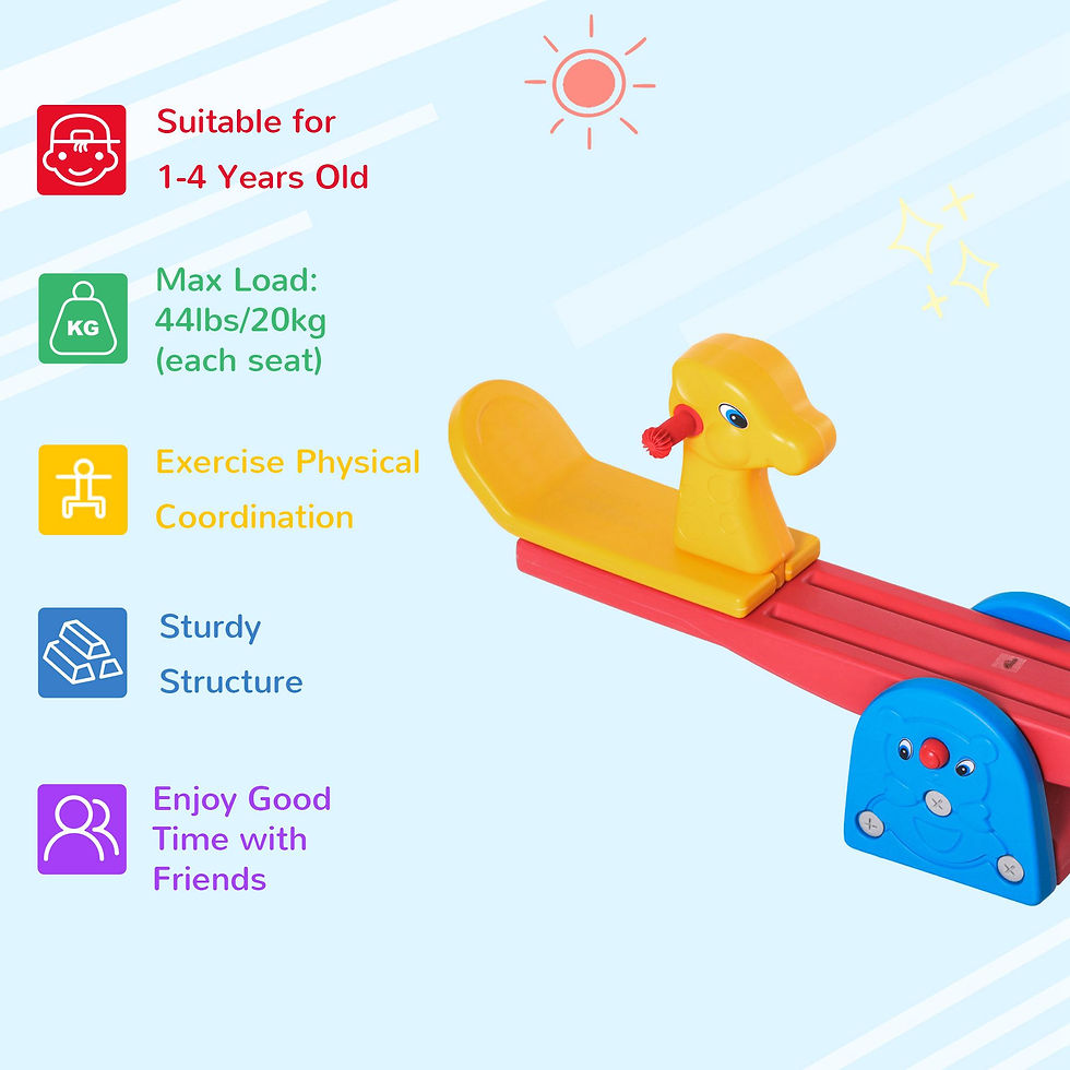Thumbnail: Kids Seesaw Safe Teeter Totter 2 Seats, Easy-Grip Handles 360 Degrees Rotating