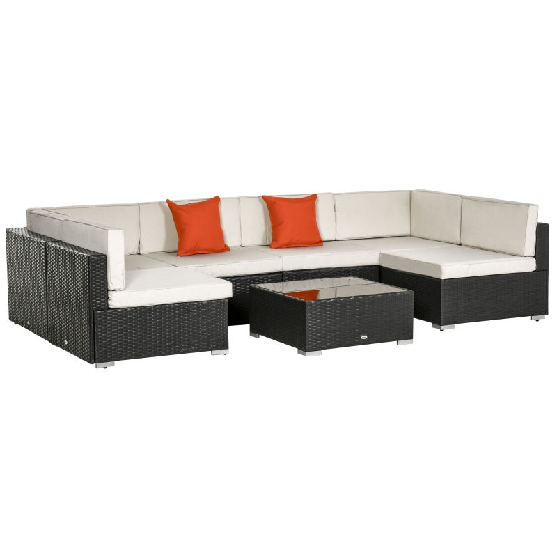 Thumbnail: 6-Seater Rattan Furniture Set - Dark Brown