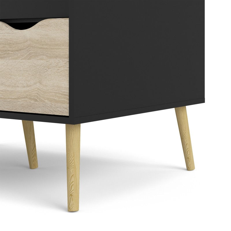 Thumbnail: Oslo Wardrobe - 2 Doors 2 Drawers in Black and Oak