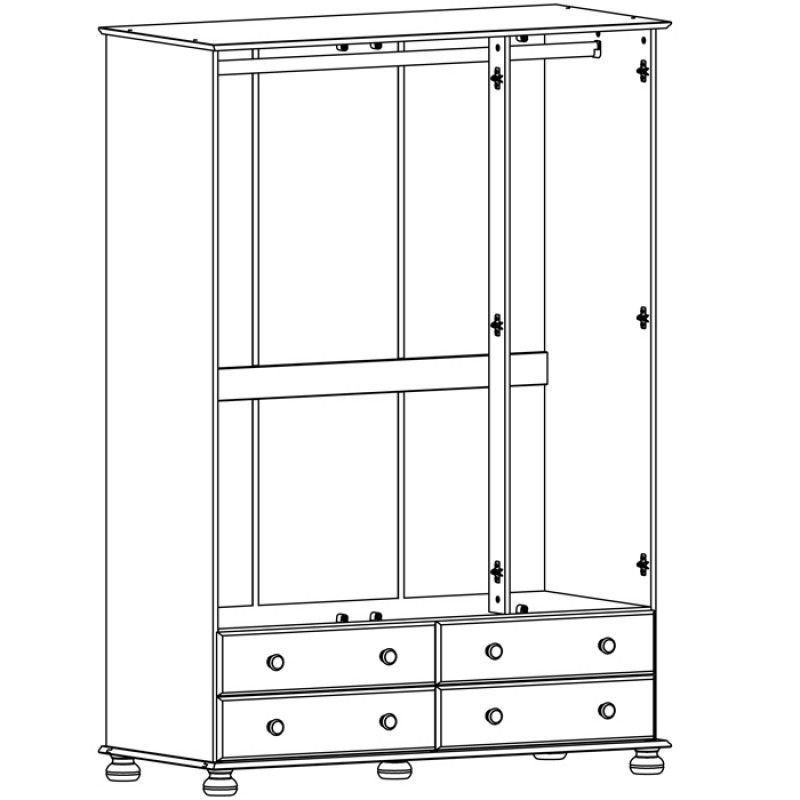 Thumbnail: Copenhagen 3 Door 4 Drawer Wardrobe in Pine