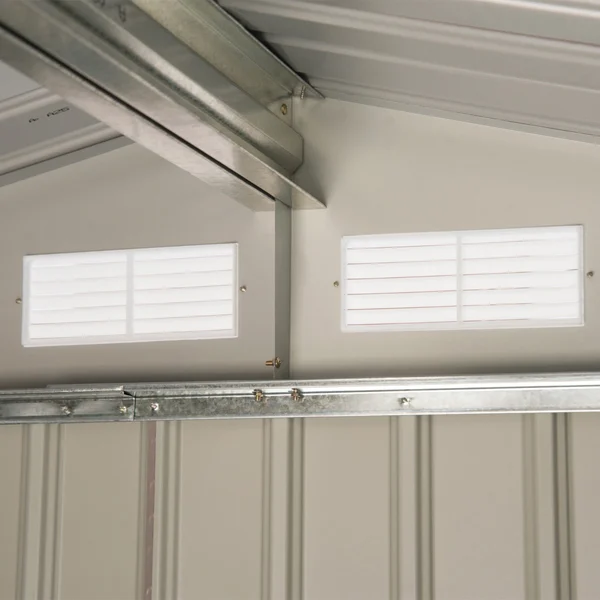 Thumbnail: 7ft x 4ft Lockable Metal Garden Tool Storage Shed Storage w/ Air Vents Grey