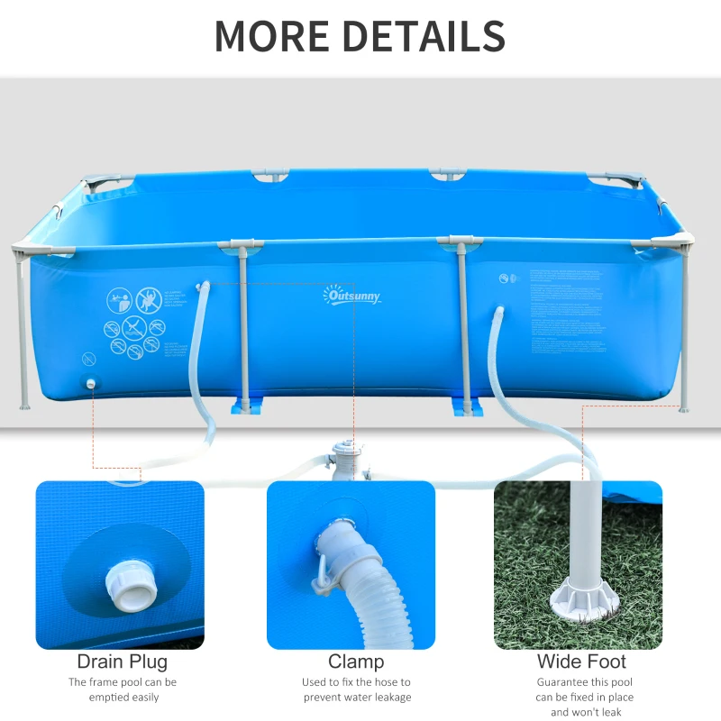 Thumbnail: Steel Frame Swimming Pool with Filter Pump 315L x 225W x 75Hcm in Blue