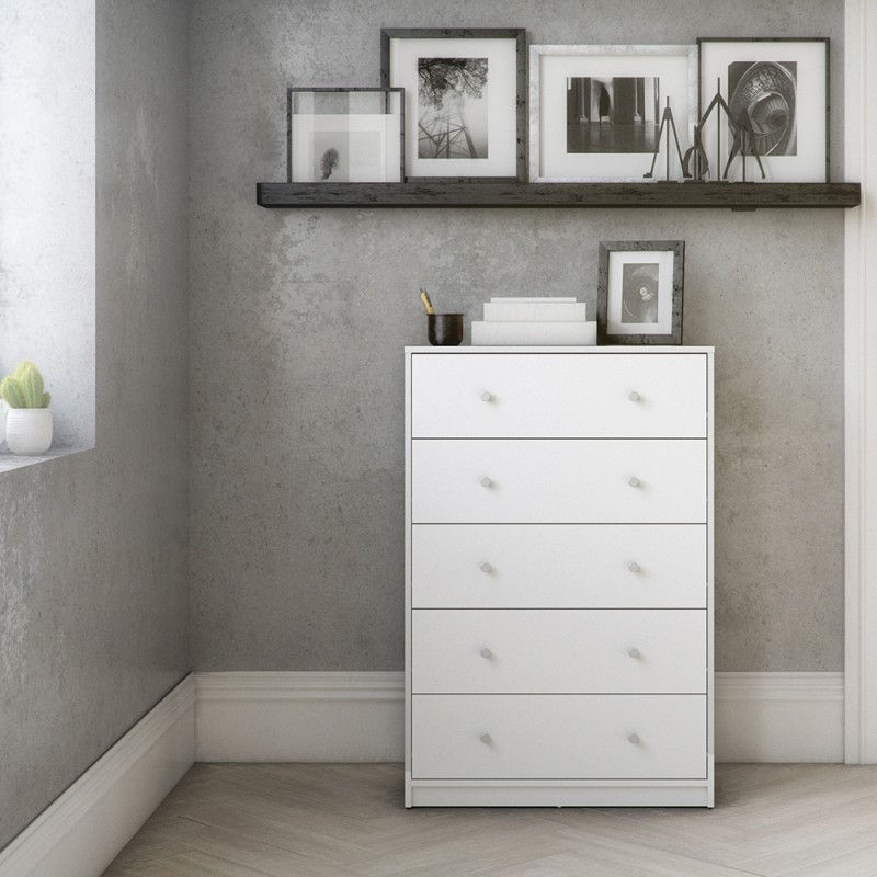 Thumbnail: May Chest of 5 Drawers in White