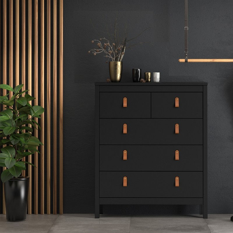 Thumbnail: Barcelona Chest 3+2 drawers in Matt Black