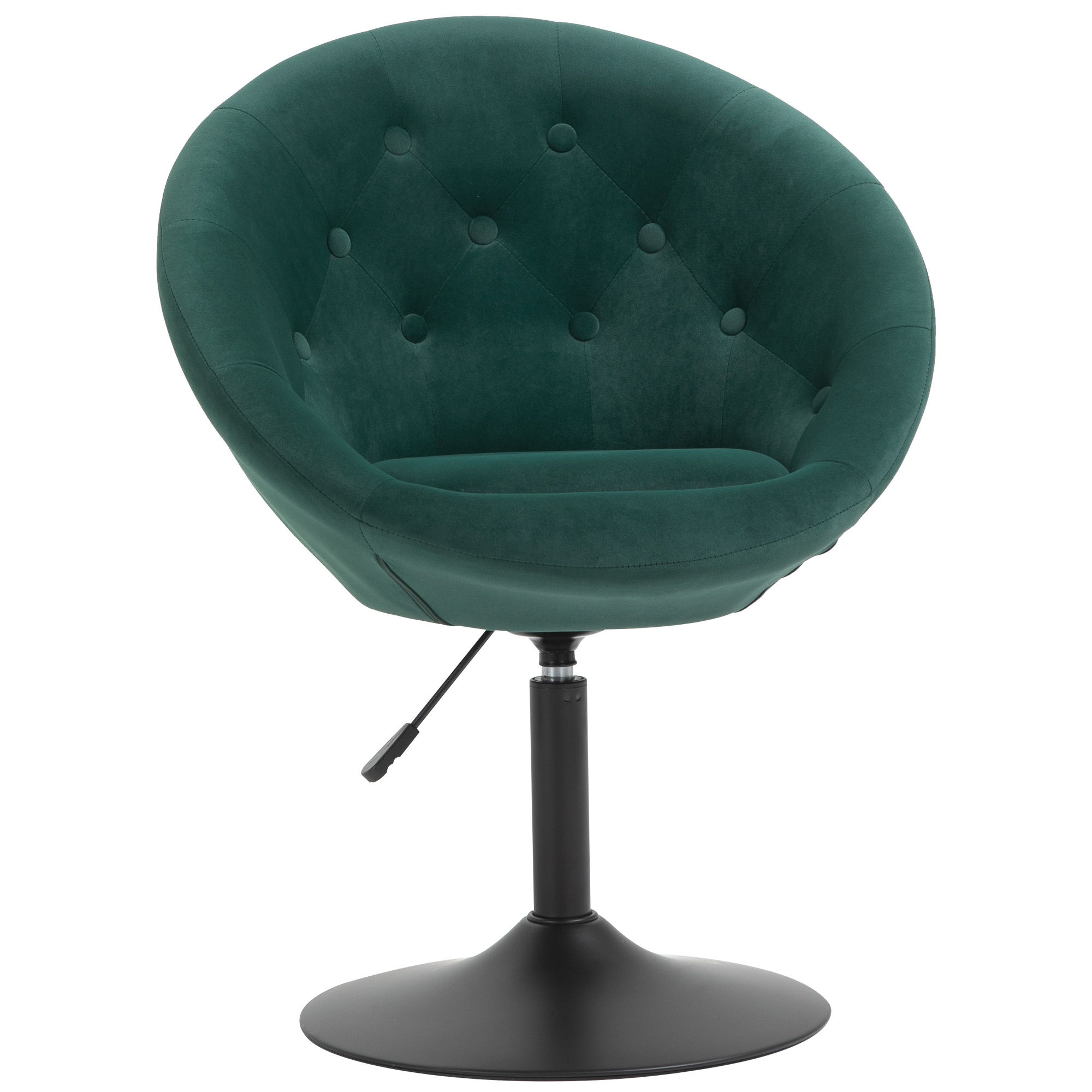 Dining Height Bar Stool Tufted Fabric Adjustable Height Armless Swivel Seat
