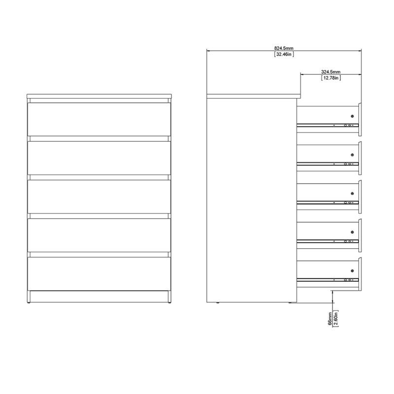 Thumbnail: Naia Chest of 5 Drawers in Black Matt