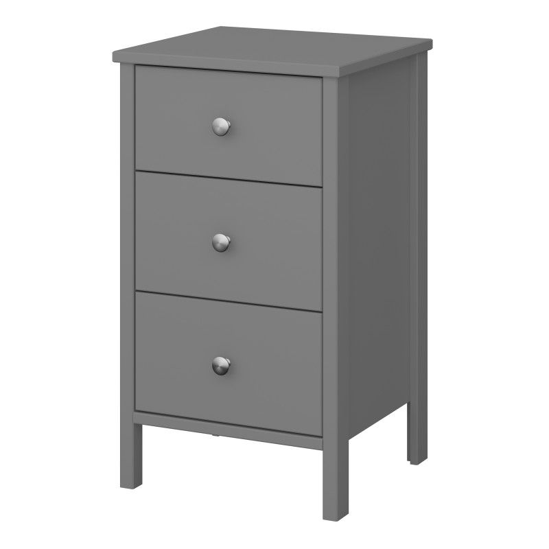 Thumbnail: Tromso 3 Drawer Bedside Grey