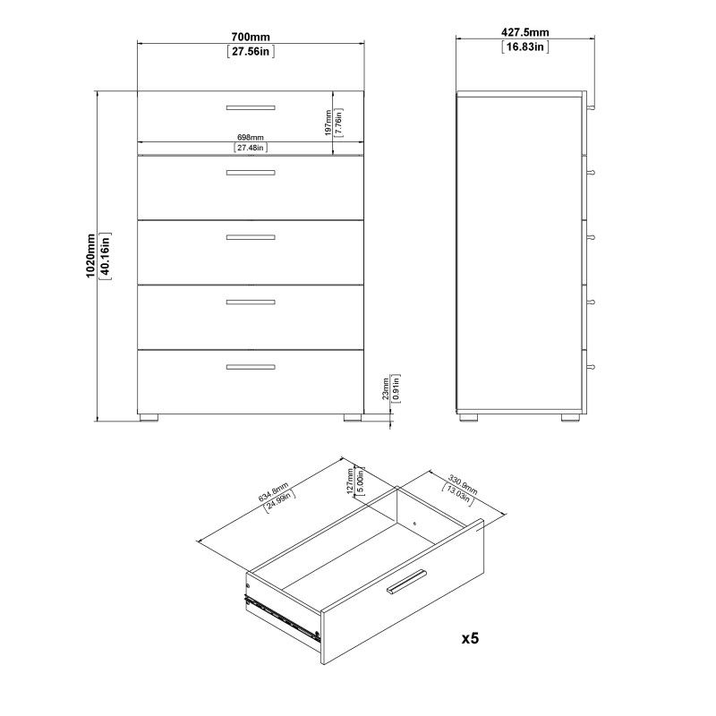 Thumbnail: Pepe Chest of 5 Drawers in Truffle Oak