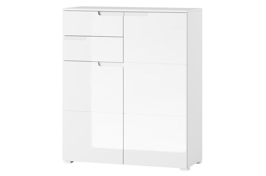 Hudson - White High Gloss Tall 2 Door Sideboard