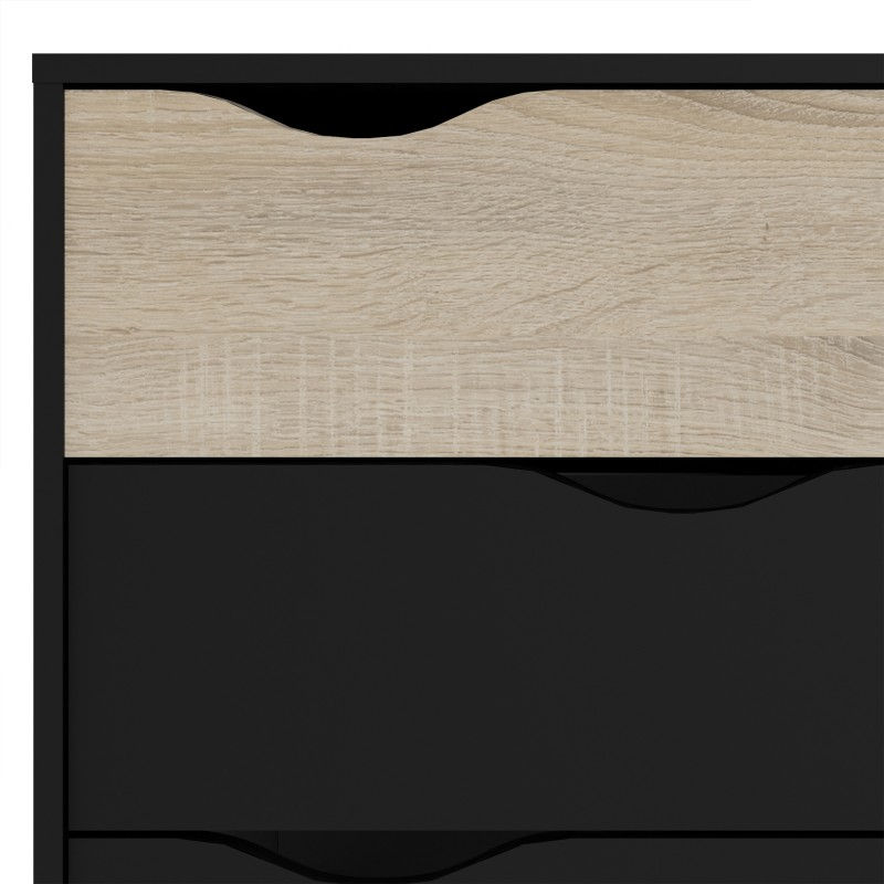 Thumbnail: Oslo Chest of 4 Drawers (2+2) in Black and Oak