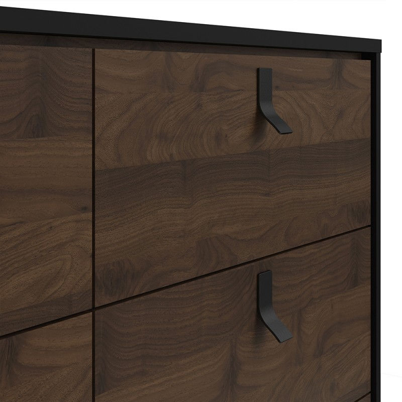 Thumbnail: Ry Wide double chest of drawers 6 drawers in Matt Black Walnut